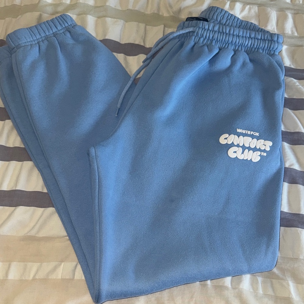 White Fox baby Blue Sweatpants
